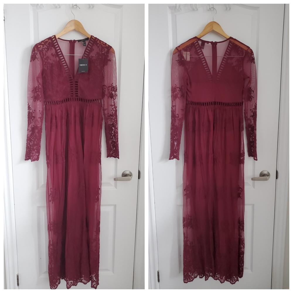 BNWT Maxi Lace Embroidery Dress - Picture 7 of 12
